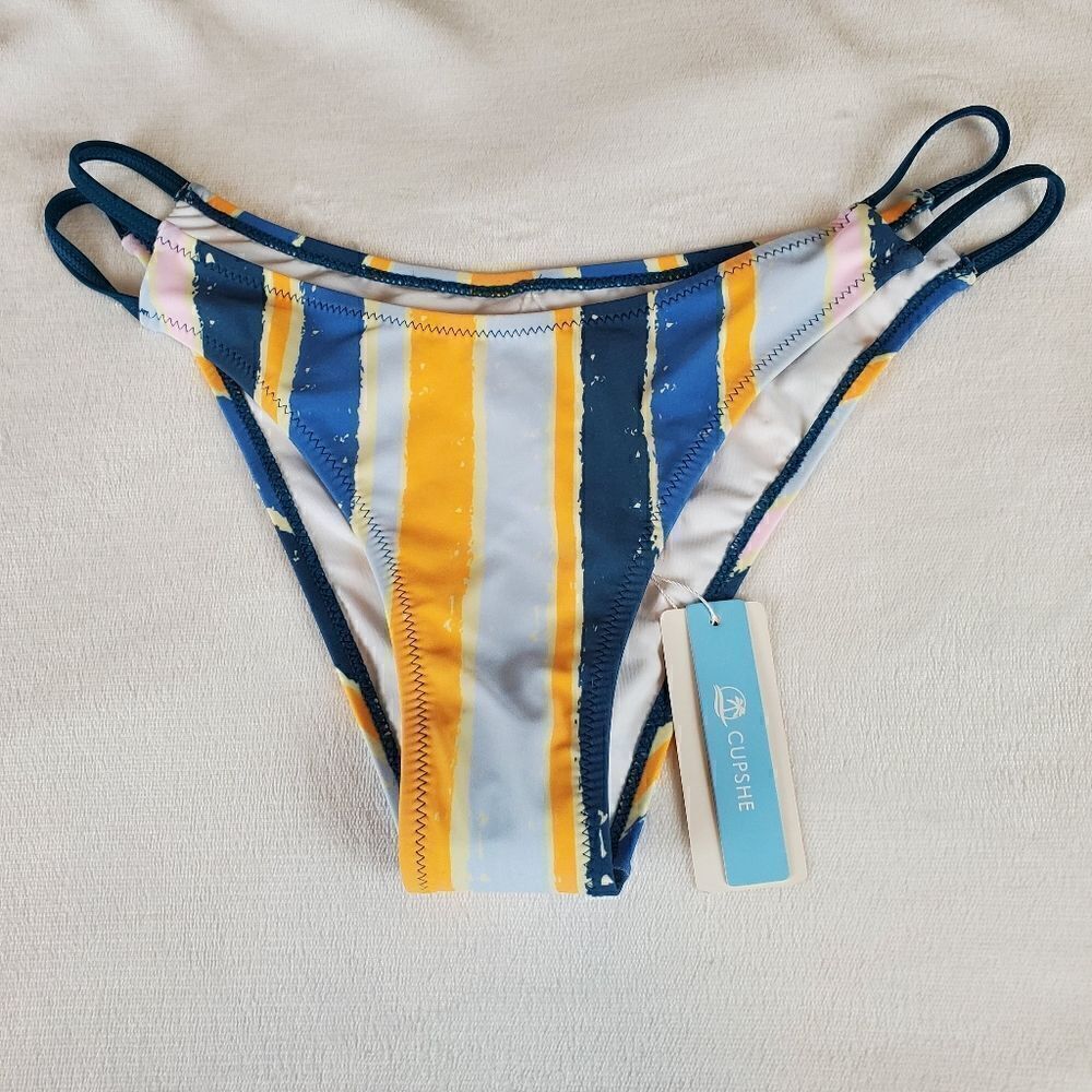 Cupshe Striped Bikini Bottoms Size Medium